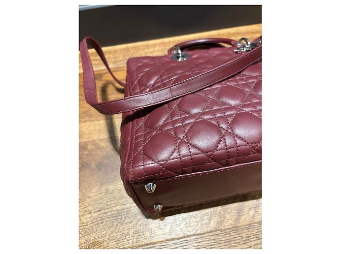 Borsa Christian Dior Lady Dior Borgogna Bordò - vista 7
