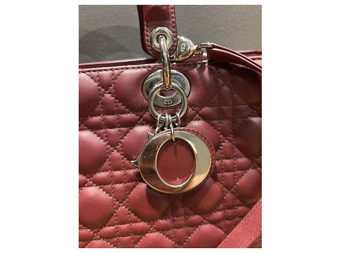 Borsa Christian Dior Lady Dior Borgogna Bordò - vista 8