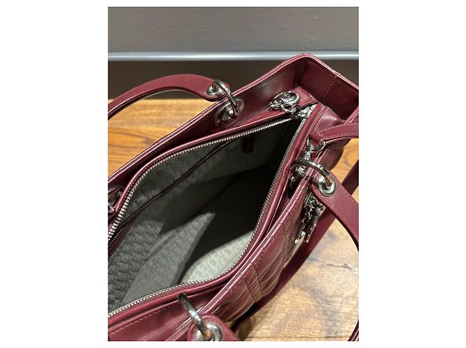 Borsa Christian Dior Lady Dior Borgogna Bordò - vista 9
