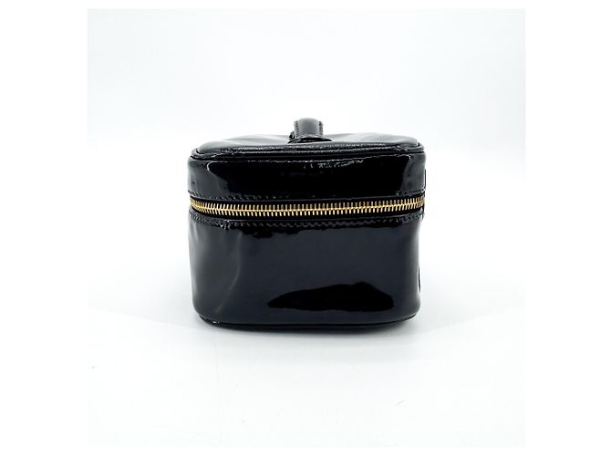 Chanel Vintage Timeless Cosmetic Case Patent Large Nero - vista 3