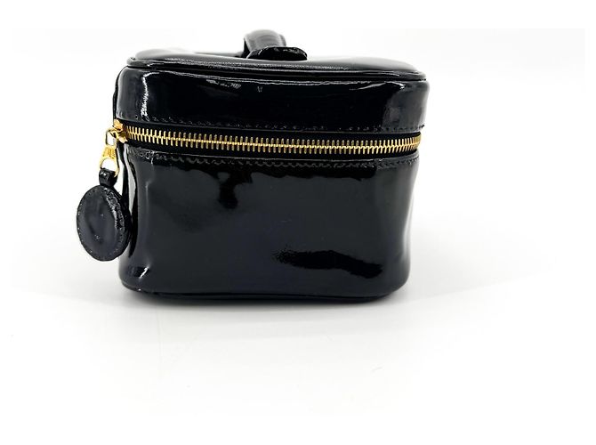 Chanel Vintage Timeless Cosmetic Case Patent Large Nero - vista 4