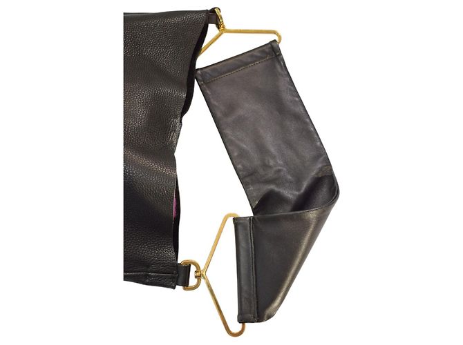Marni Borsa Hobo Pelle Martellata Nera Nero - vista 12