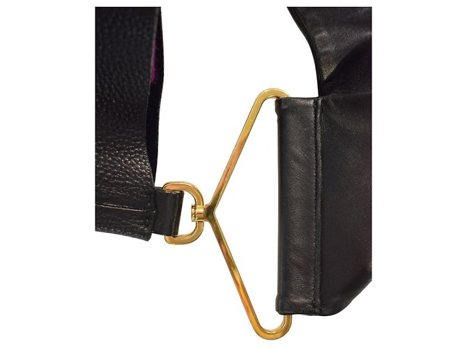 Marni Borsa Hobo Pelle Martellata Nera Nero - vista 13