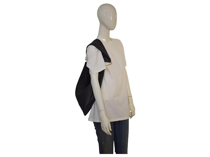 Marni Borsa Hobo Pelle Martellata Nera Nero - vista 16