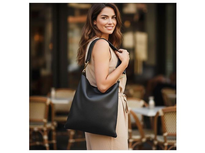Marni Borsa Hobo Pelle Martellata Nera Nero - vista 2