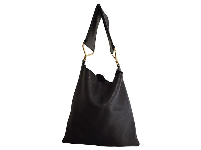 Marni Borsa Hobo Pelle Martellata Nera Nero - vista 3