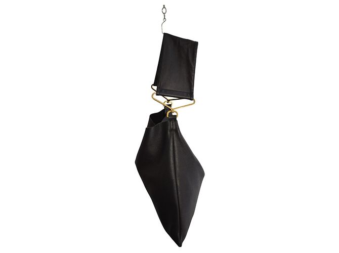 Marni Borsa Hobo Pelle Martellata Nera Nero - vista 4