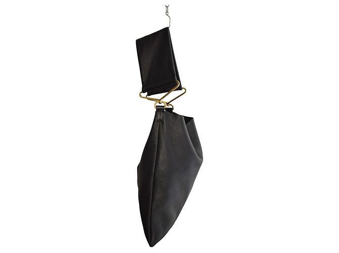 Marni Borsa Hobo Pelle Martellata Nera Nero - vista 5