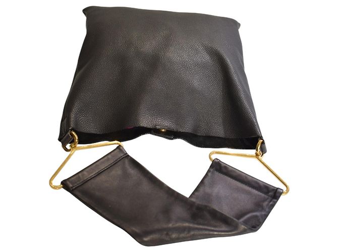 Marni Borsa Hobo Pelle Martellata Nera Nero - vista 6