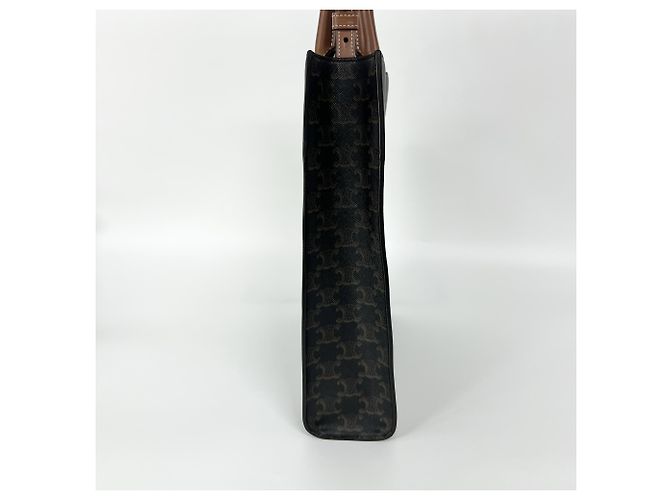 Céline Celine Vertical Cabas Triomphe Coated Canvas Large Marrom - vista 3