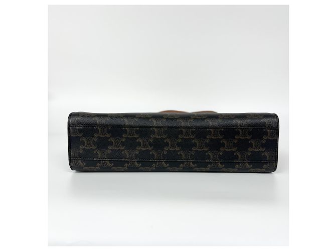 Céline Celine Vertical Cabas Triomphe Coated Canvas Large Marrom - vista 7