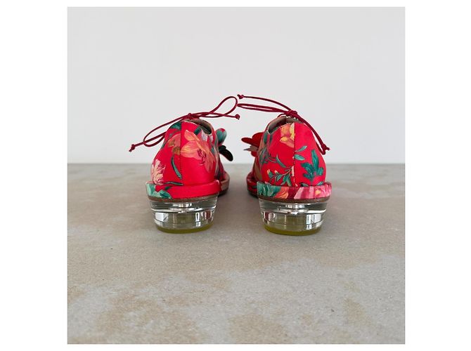 Simone Rocha Mad Flower Satin Brogues Pink Rot Grün - Ansicht 10