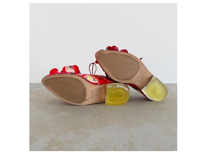 Simone Rocha Mad Flower Satin Brogues Pink Rot Grün - Ansicht 9