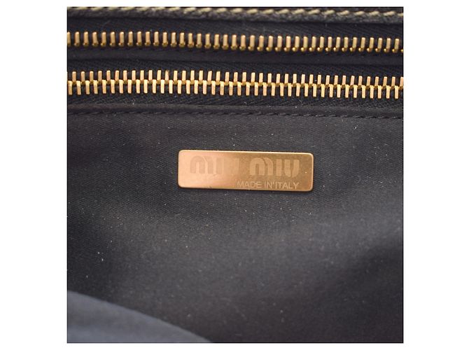 Miu Miu Bolso Tote Mochila Convertible de Piel Glaseada Negra Negro - vista 16
