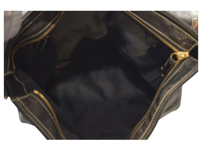 Miu Miu Bolso Tote Mochila Convertible de Piel Glaseada Negra Negro - vista 17