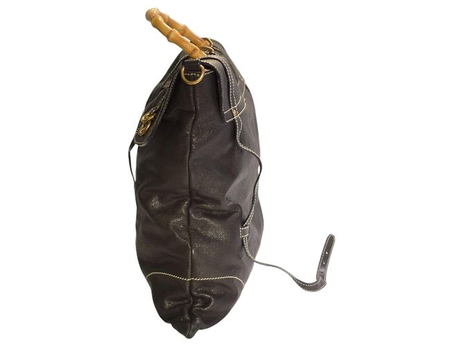 Miu Miu Bolso Tote Mochila Convertible de Piel Glaseada Negra Negro - vista 6