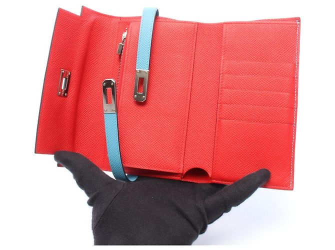 Hermès Hermes Kelly Wallet Medium Verso in Blue - view 3