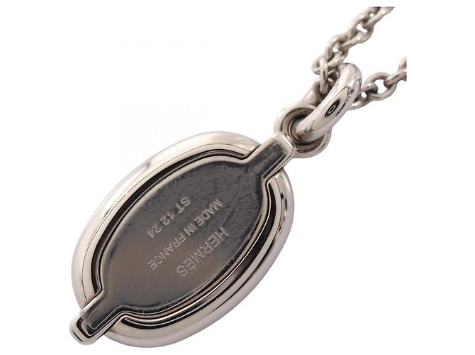 Hermès Collana Hermes Chaine d'Ancre Mini Maillon PM Nero Argento - vista 2