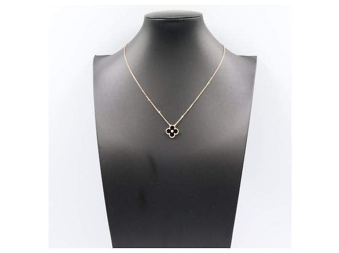 Van Cleef & Arpels Vintage Alhambra Halskette Schwarz Golden - Ansicht 5