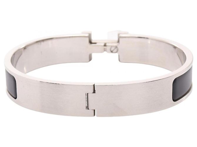 Hermès Brazalete Hermes Clic Clac PM Negro Plata - vista 2