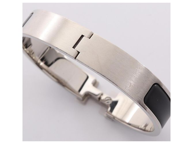 Hermès Brazalete Hermes Clic Clac PM Negro Plata - vista 7