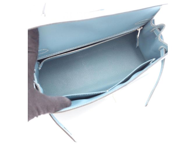 Hermès Hermes Kelly 28 Blue Jean Borsa a mano 2-Way - vista 3