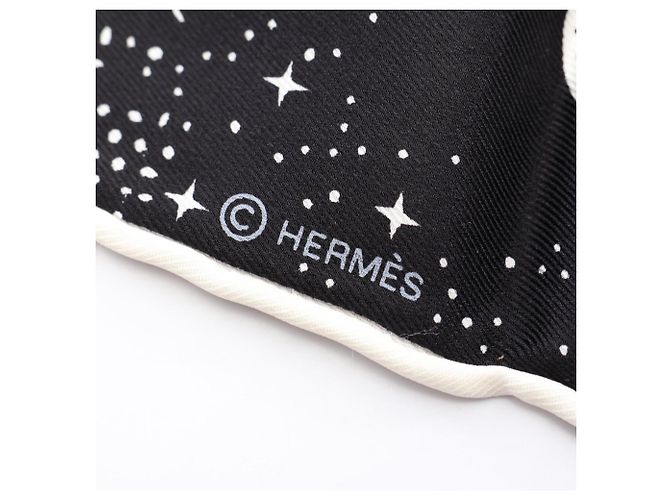 Hermès Pañuelo Hermes Carre 70 Clair de Lune Negro Blanco - vista 2