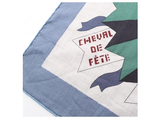 Hermès Hermes Carre Geant 140 CHEVAL DE FTE Pañuelo Bufanda Castaño Multicolor - vista 11