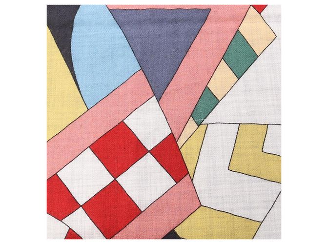 Hermès Hermes Carre Geant 140 CHEVAL DE FTE Pañuelo Bufanda Castaño Multicolor - vista 5