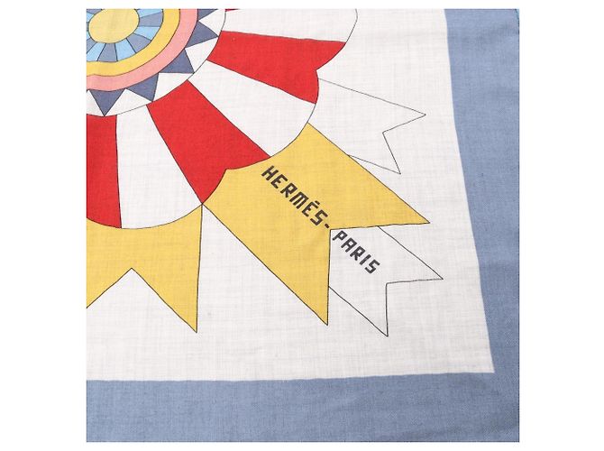 Hermès Hermes Carre Geant 140 CHEVAL DE FTE Pañuelo Bufanda Castaño Multicolor - vista 6