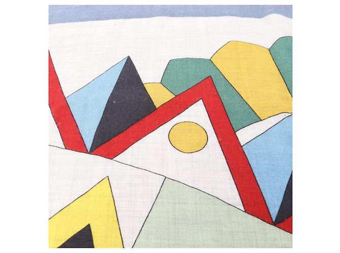 Hermès Hermes Carre Geant 140 CHEVAL DE FTE Pañuelo Bufanda Castaño Multicolor - vista 7
