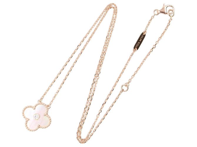 Van Cleef & Arpels Vintage Alhambra Halskette Weiß Golden - Ansicht 2