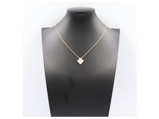 Van Cleef & Arpels Vintage Alhambra Halskette Weiß Golden - Ansicht 5