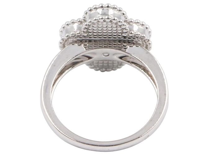 Van Cleef & Arpels Vintage Alhambra Ring aus Perlmutt Silber Weiß - Ansicht 3