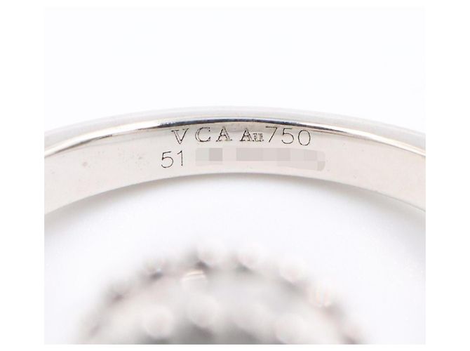 Van Cleef & Arpels Vintage Alhambra Ring aus Perlmutt Silber Weiß - Ansicht 4