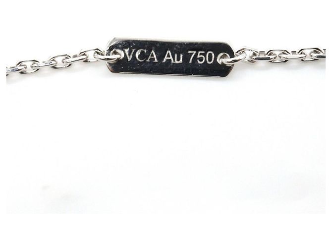Van Cleef & Arpels Vintage Alhambra Halskette Silber Weiß - Ansicht 3