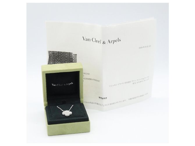 Van Cleef & Arpels Vintage Alhambra Halskette Silber Weiß - Ansicht 5