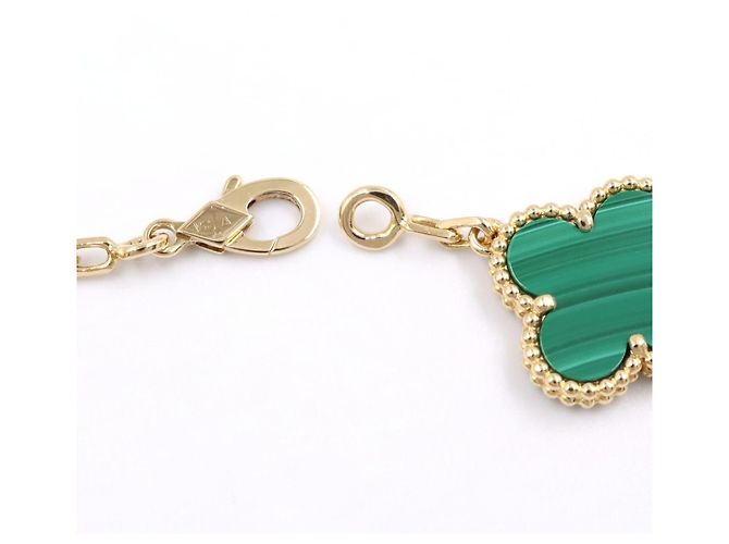 Bracciale Van Cleef & Arpels Vintage Alhambra Malachite 5P D'oro Verde - vista 5