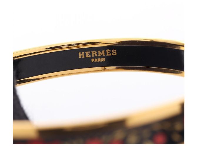 Hermès Hermes Email PM Armreif Schwarz Rot Golden - Ansicht 3