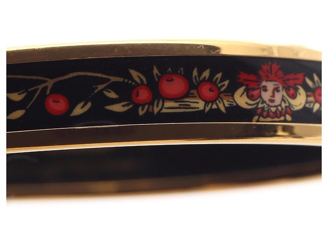 Hermès Hermes Email PM Armreif Schwarz Rot Golden - Ansicht 5