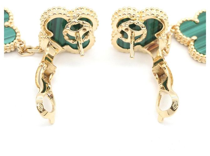 Brincos Magic Alhambra Van Cleef & Arpels Dourado Verde - vista 3