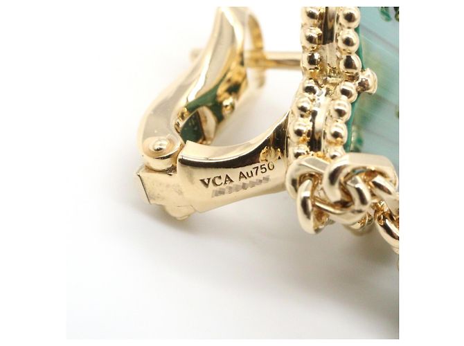 Brincos Magic Alhambra Van Cleef & Arpels Dourado Verde - vista 4