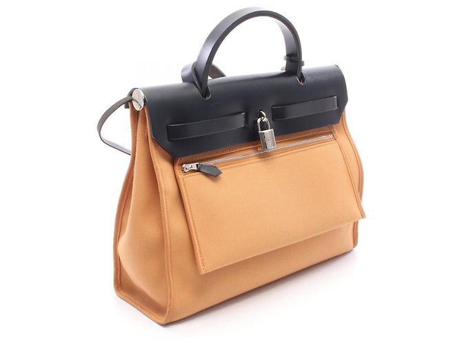 Hermès Bolso Hermes Herbag Zip PM Castaño Negro - vista 2