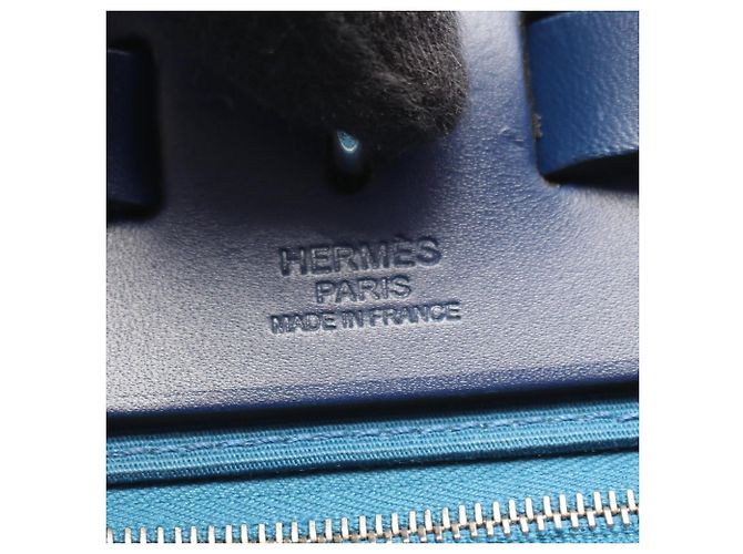 Hermès Hermes Herbag Zip PM Bolso de mano 2-Way Amarillo Azul marino - vista 4