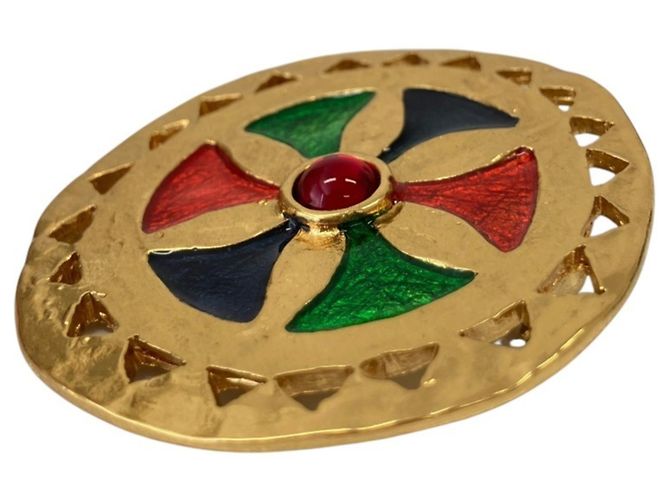Spilla Yves Saint Laurent Vintage placcata in oro D'oro - vista 4