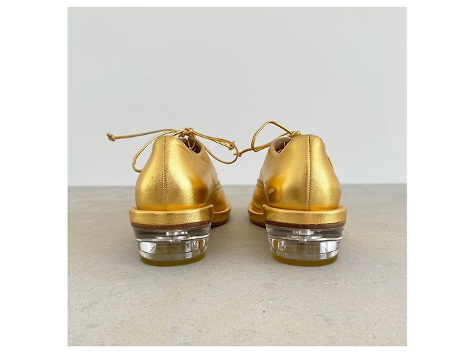Simone Rocha Metallic-Gold Brogues mit Perspex-Absatz Herbst 2014 Golden - Ansicht 5