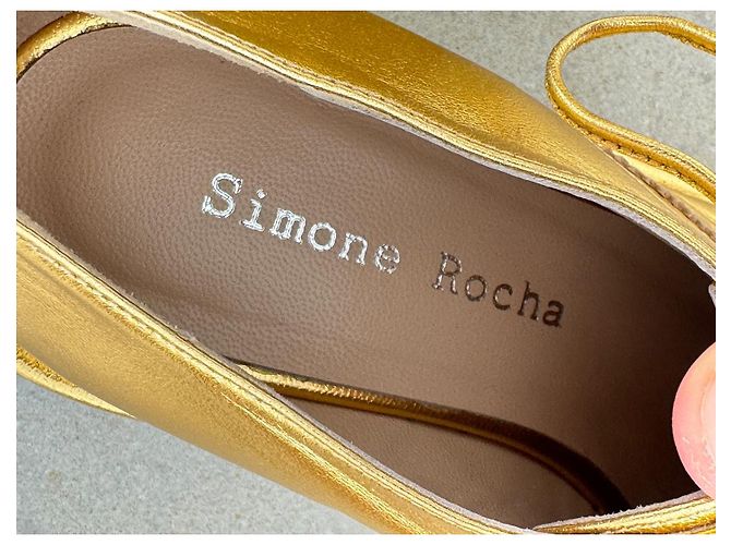 Simone Rocha Metallic-Gold Brogues mit Perspex-Absatz Herbst 2014 Golden - Ansicht 6