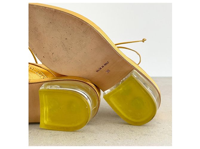 Simone Rocha Metallic-Gold Brogues mit Perspex-Absatz Herbst 2014 Golden - Ansicht 7
