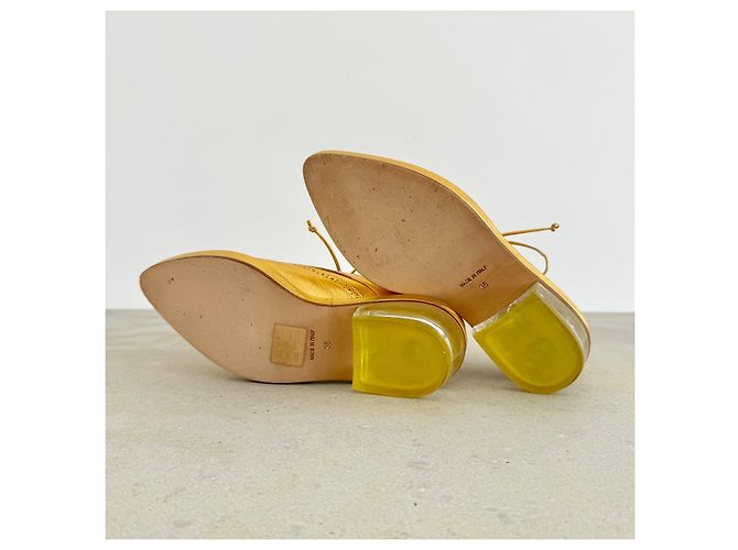 Simone Rocha Metallic-Gold Brogues mit Perspex-Absatz Herbst 2014 Golden - Ansicht 8
