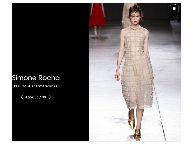 Simone Rocha Metallic-Gold Brogues mit Perspex-Absatz Herbst 2014 Golden - Ansicht 9